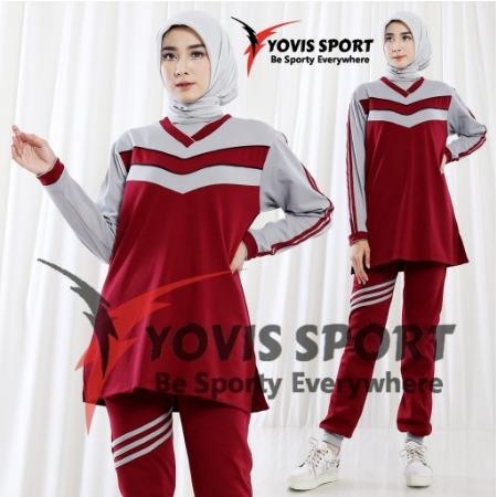 ow1p- Setelan Muslim Jogger Yovis Sport/ Panjang
