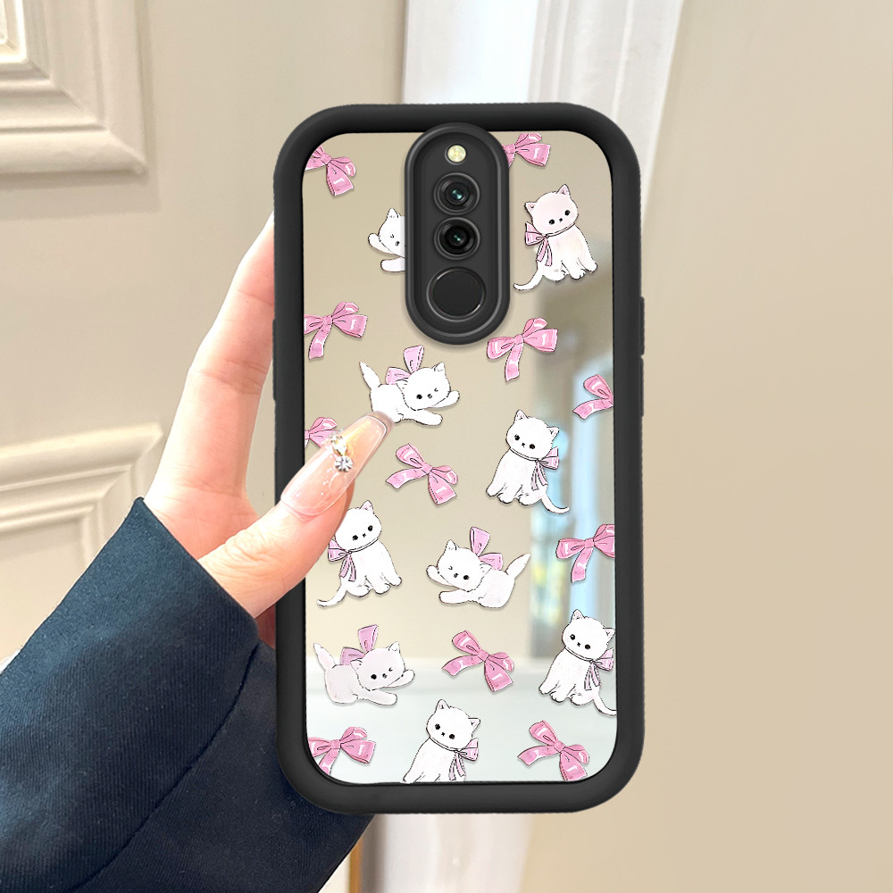 Casing Hp Untuk Xiaomi Redmi 8 Cermin Softcase Case Phone Kesing Kucing 8048 JZ