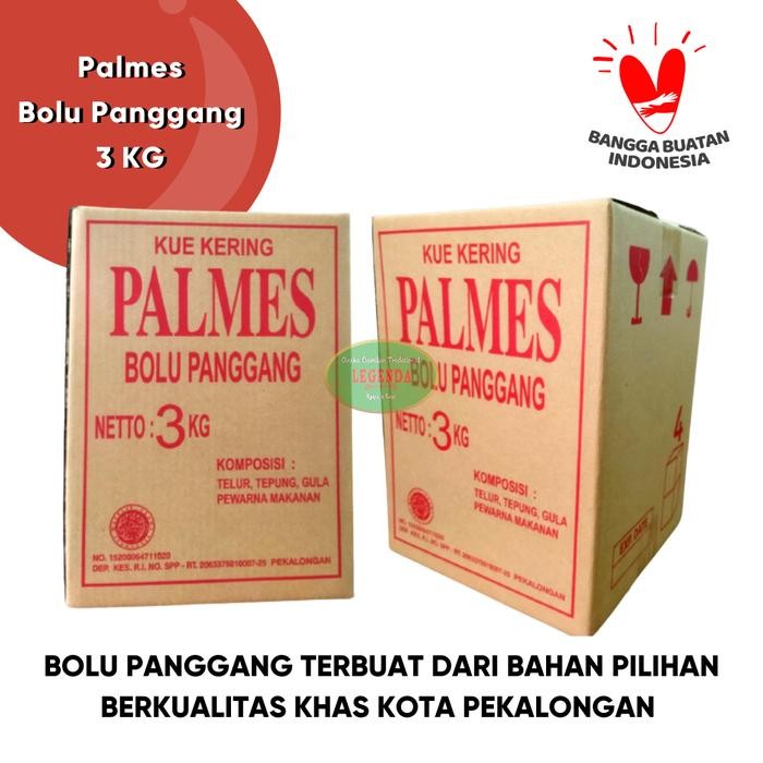 GROSIR Bolu Panggang Kering PALMES 3000 Gr Gram / 3 KG Kilogram Polos Biskuit Jadul Jadoel Manis