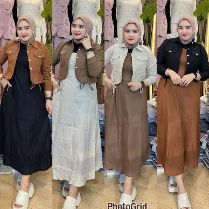 MIDI DRESS SET JAKET TERBARU