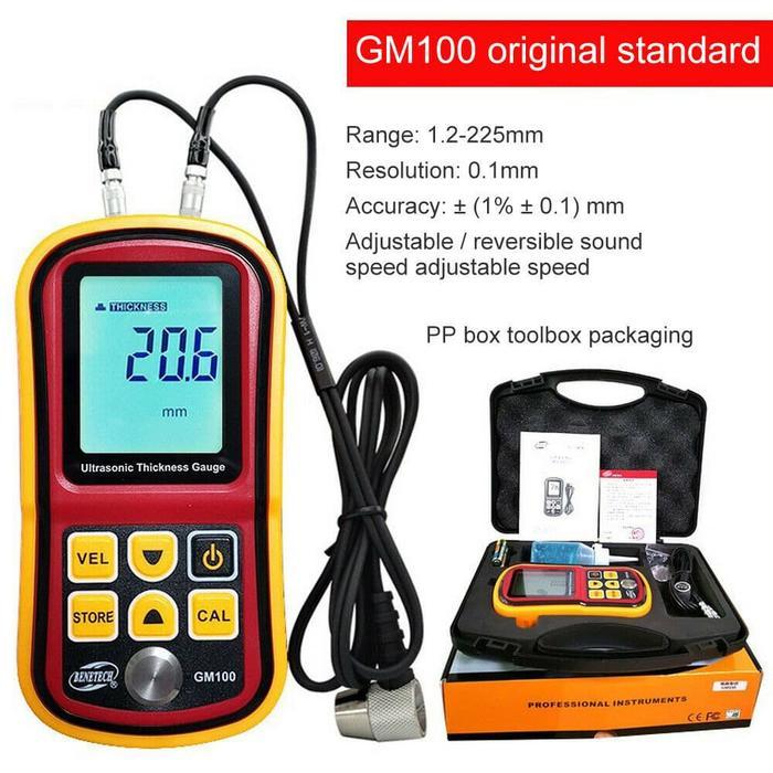 Ultrasonic Thickness Gauge GM100 BENETECH Tester GM-100 GM 100 Meter