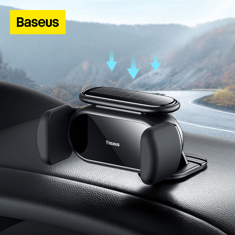 Baseus Car Phone Holder in Car Solar Battery Electric Auto Clamping