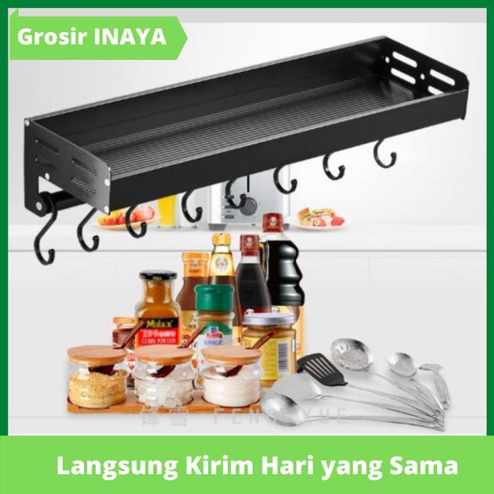 pfaw- Rak Dinding Dapur Rak Bumbu Dapur Tanpa Gantungan Modern Minimalis