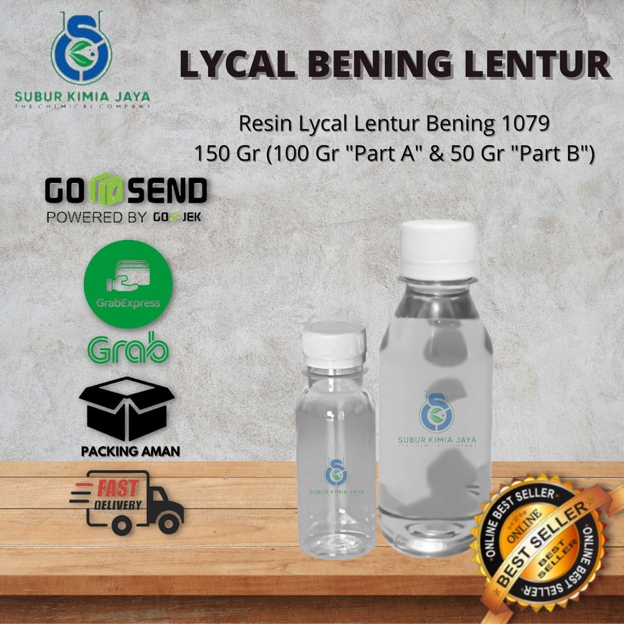 Resin Lycal 1079 / Lical Lentur Bening Flexibel - 150 GR ( Resin 100 Gr + Katalis 50 GR) / Resin
