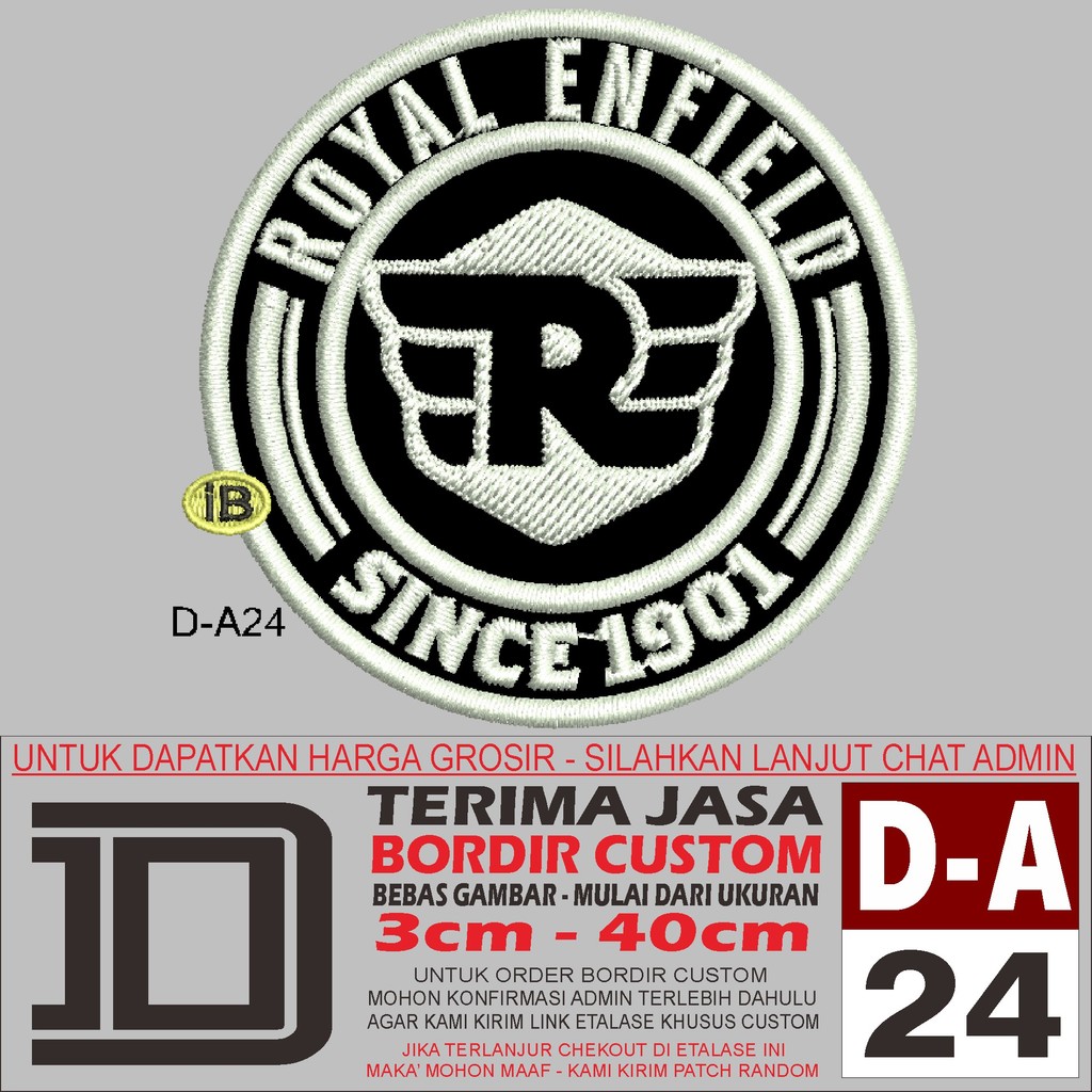 BB PATCH BORDIR LOGO D-A24 ROYAL ENFIELD SINCE 1901 AKSESORIS