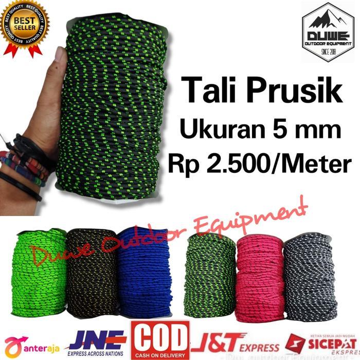TALI PRUSIK 5 mm METERAN-TALI KUR-TALI PARACORD-TALI TENDA-TALI MASKER