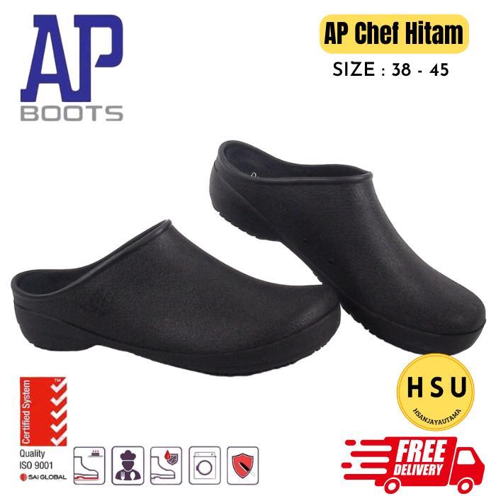 sepatu chef sepatu dapur sepatu AP chef meriah HITAM