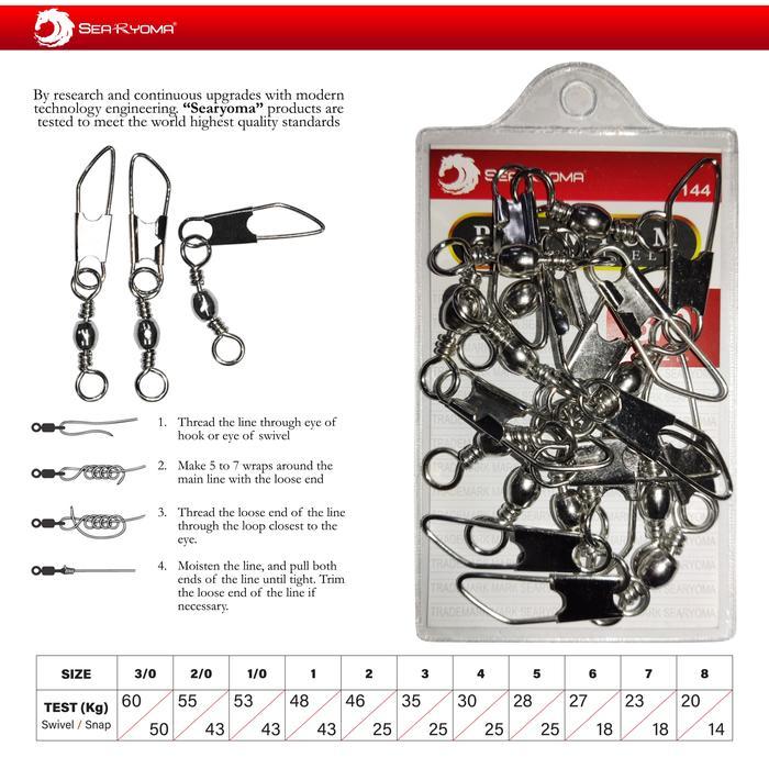 Ready- Searyoma Snap Swivel / Kili Kili2 Peniti 144 Ukuran Besar Laut Danau -Gratisongkir