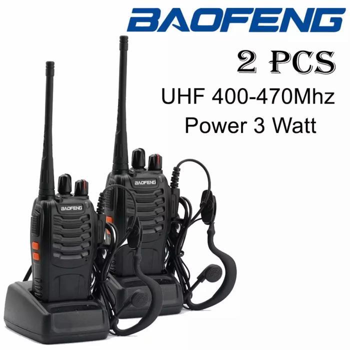 Walkie Talkie Baofeng BF-888s Murah Satu Paket Isi 2 Unit Fullset