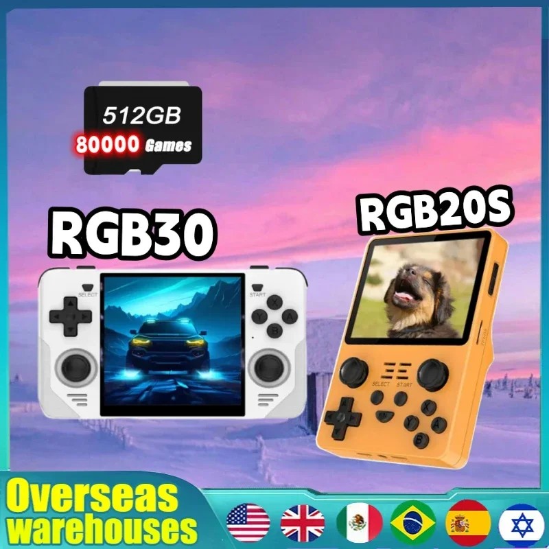 POWKIDDY RGB30 Portable Handheld Retro Game Machine WIFI 5G+ Bluetooth Chip RK3566 4100 MAh PSP 512G