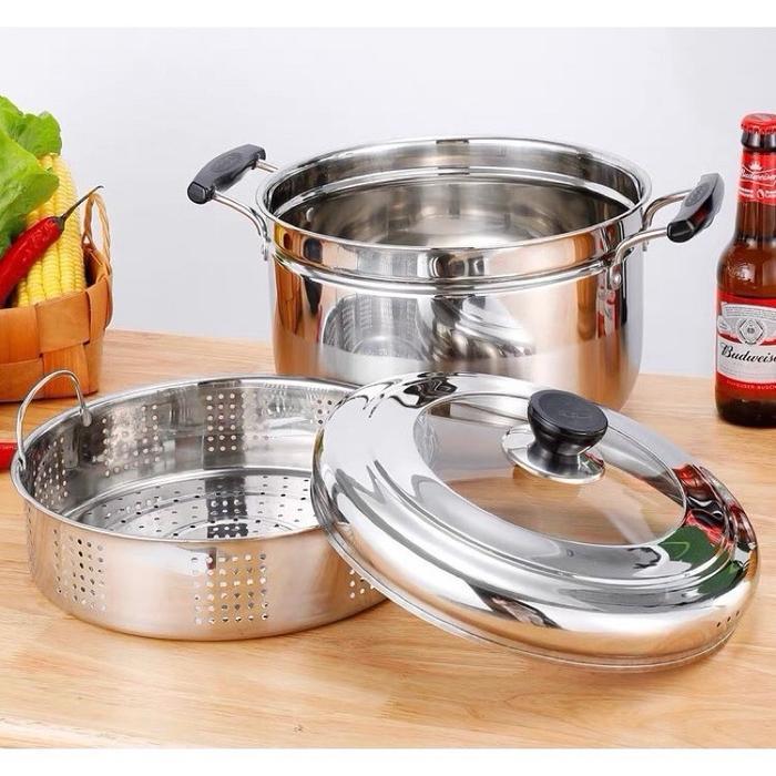 Oxone Home - Panci Kukus Kukusan Stainless Steamer Japan Stainless 30Cm / Dandang Nasi Serbaguna