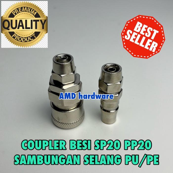 QUICK COUPLER SP20 PP20 CONNECTOR KOMPRESOR ANGIN BESI SP PP 20 1/4 in