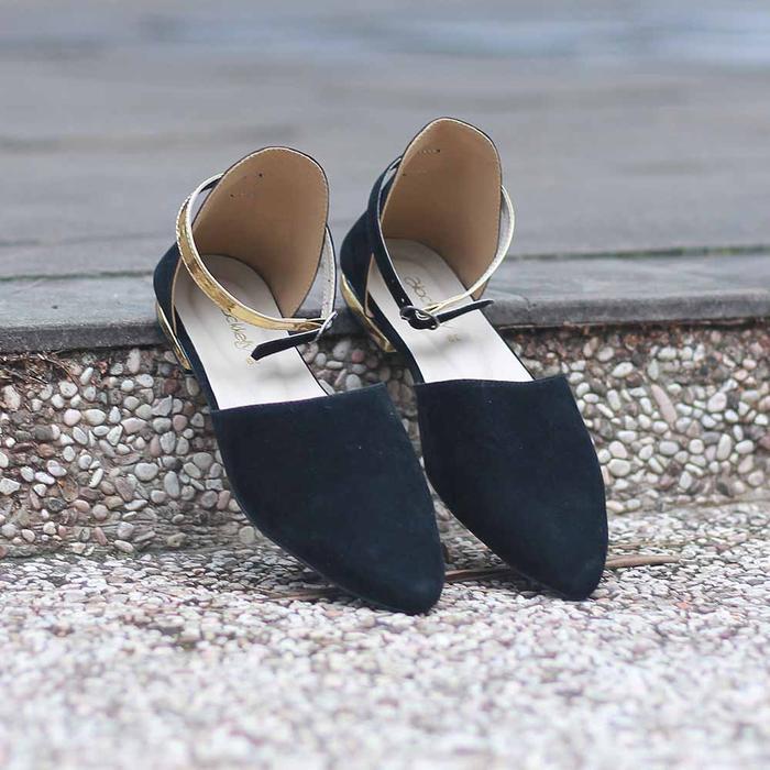 Wedges nita Casl Sandal Kasl Sendal Pesta Hitam LDG BCL 831