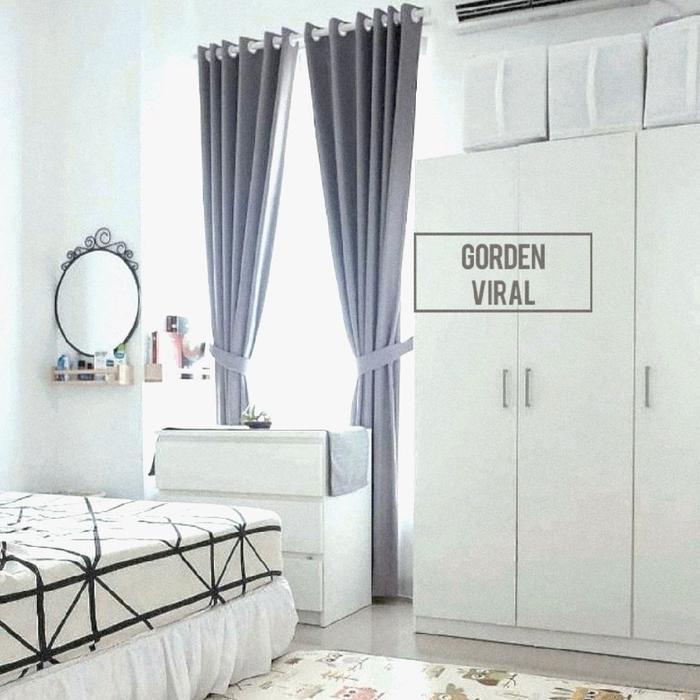 (PROMO) GORDEN BLACKOUT DOFF SAFRON HORDENG TEBAL TALI CURTAIN COKLAT SILVER HITAM PUTIH VITRASE