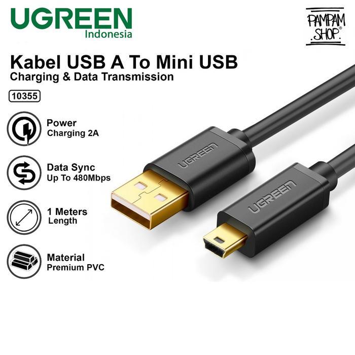 JUAL UGREEN Kabel Data USB 2.0 A Male To Mini USB 5 Pin 10355 Male Cable Camera Kamera