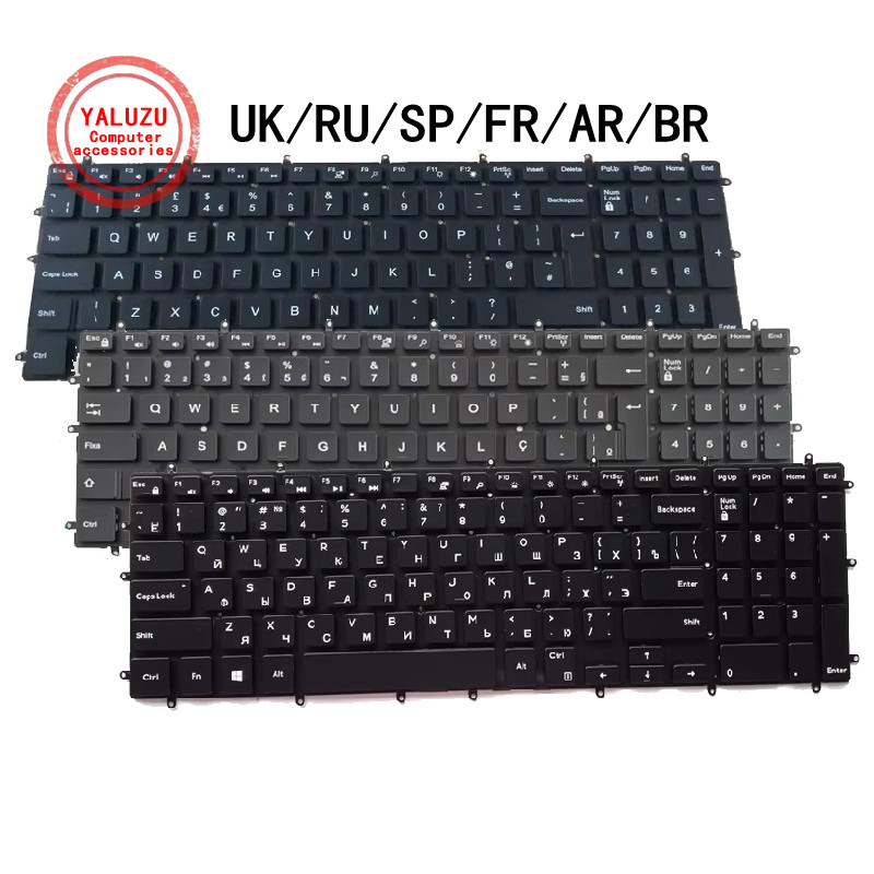 UK/RU/SP/FR/AR/BR Laptop Keyboard For Dell G3 3500 3579 3779 3590 G5 5500 5587 5590 5575 G7 7580