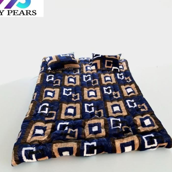 New Kasur Lantai Bulu Motif 2 Orang Tebal 9-10 Cm Lembut Anti Rontok Isian Kapas Hyget Grade Terbaik