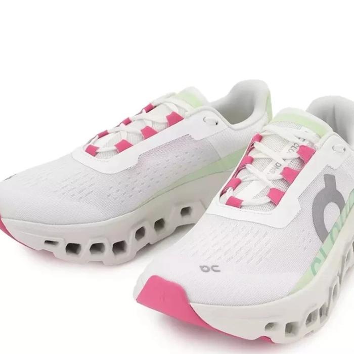 On Cloud Monster Women Running Shoes White Lima Pink