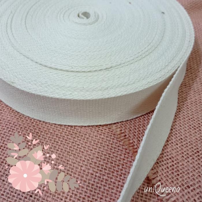 NEW Webbing Bisban Katun 3 cm Broken White
