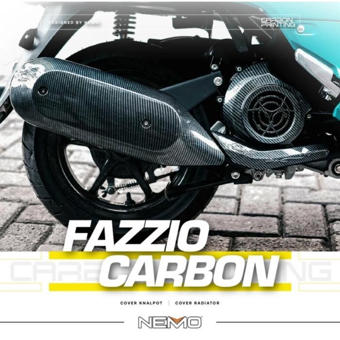 Aksesoris Fazzio Cover Carbon Yamaha Fazzio Knalpot Radiator Filter Cvt Dasi Depan