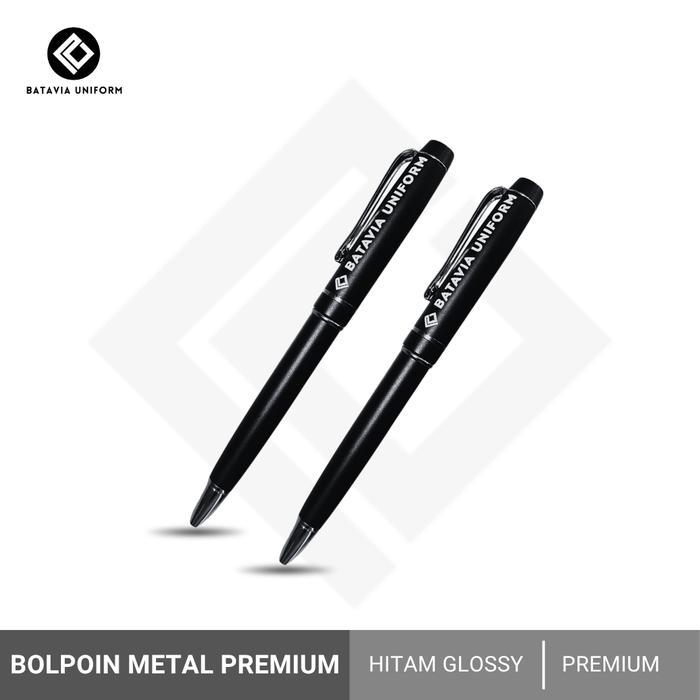 Bolpoin Eksklusif Batavia Uniform Desain Mewah, Tinta Halus, Warna Hitam Glossy