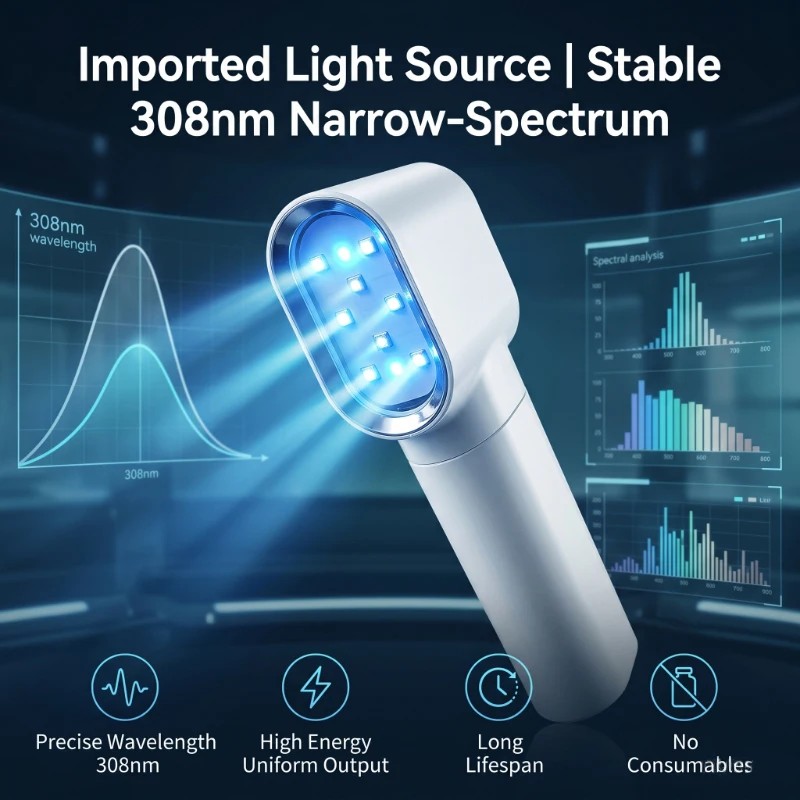 308nm LED UVB Eximer Phototherapy Lamp for Psoriasis & Vitiligo Treatment Skin Disease Medial Devie