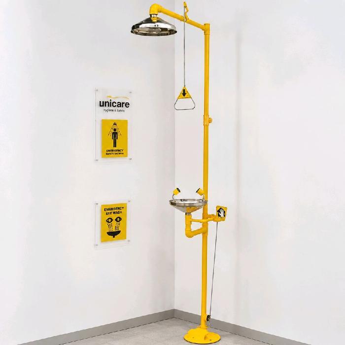 Emergency Eyewash Shower UNICARE / eyewash unicare kuning PVC