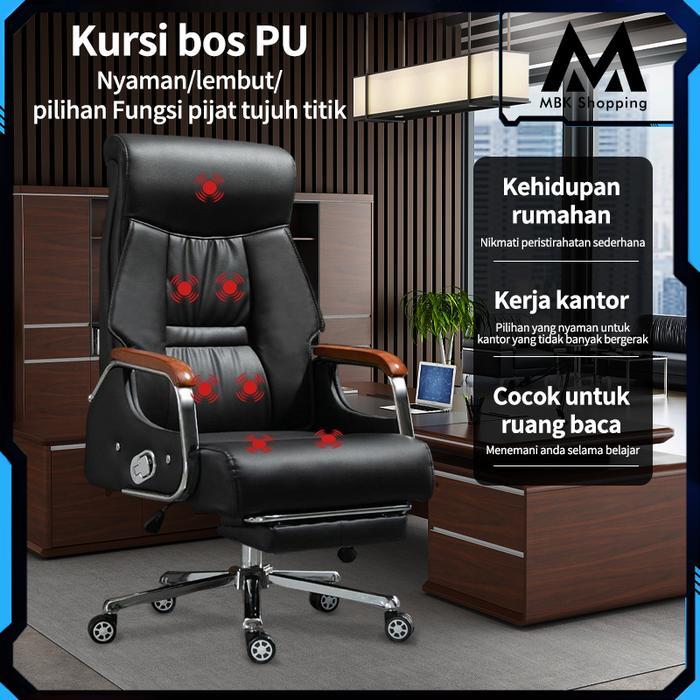 Leomordstore - Mbk- Kursi Kulit Bos Original Kursi Kantor Berbaring Kursi Eksekutif Terbaru 
