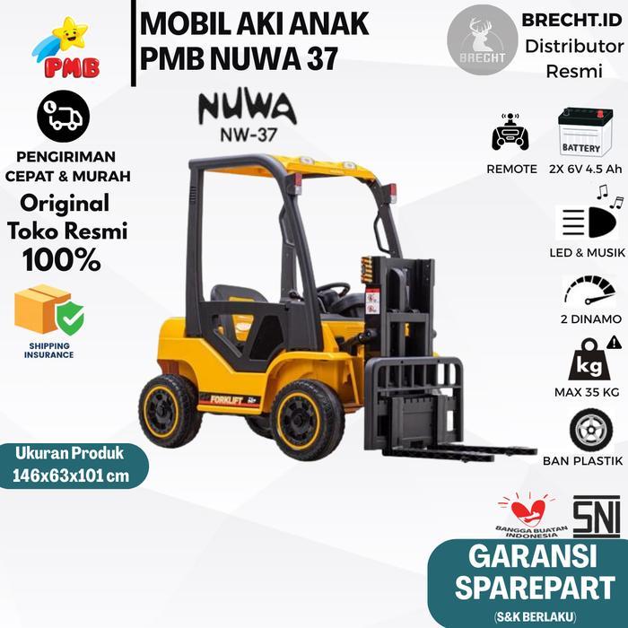 Mainan Anak Mobil Aki Remote Control Forklift PMB NUWA NW 37 Forklit Garpu Truck NW37