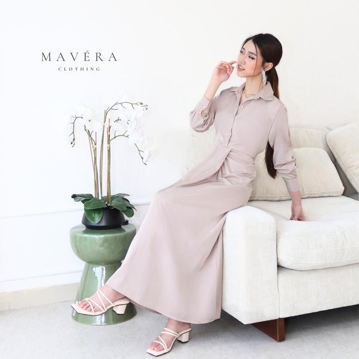 MAVERA - Adeline Dress Cotton Silk Bodycon Drapery Dress Mewah Elegan Lembut Nyaman Simple / Dress