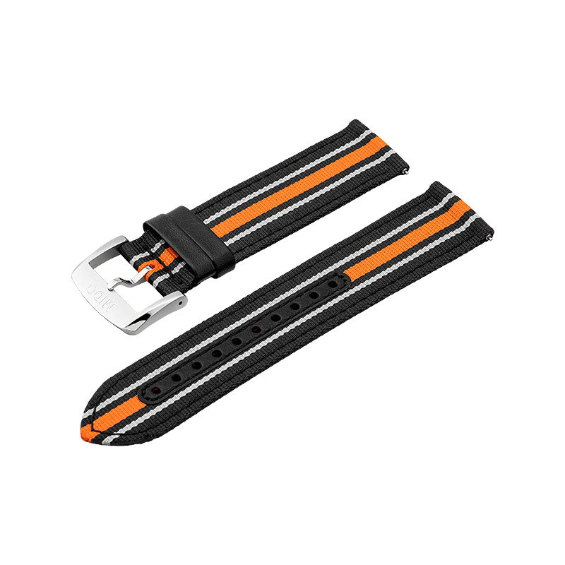 Tali / Strap MIDO Ocean Star M8030.1.84.16A Black Nato Fabric Multi Stripe Silver Buckle