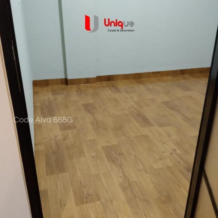 Diskon Vinyl Roll Lantai Tebal 1.2Mm / Karpet Vinyl Alva Motif Kayu Lebar 2M Original