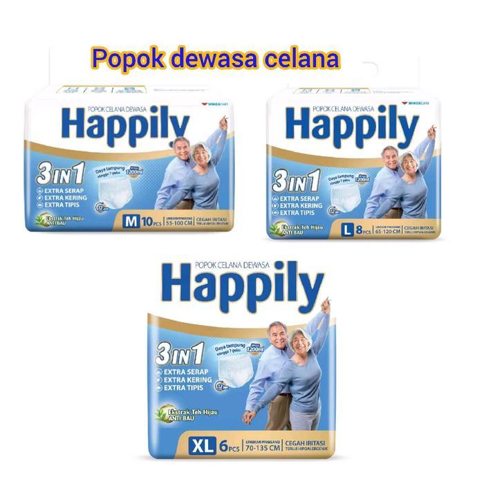 Home Shop - Happily Popok Celana Dewasa M10. L8.Xl6 Paket 2 Bal Terbaru 