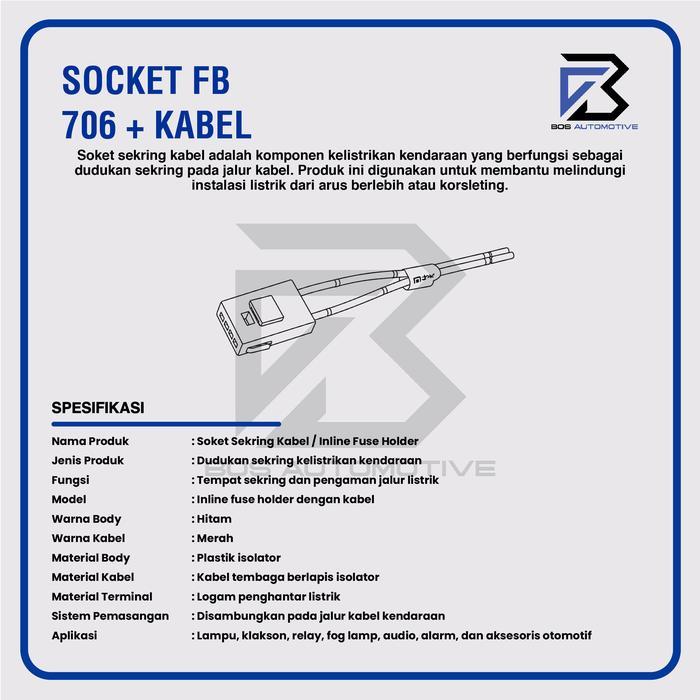 Soket Sikring FB 706 / Rumah Sikring / Socket Sekring Fuse Box Hitam