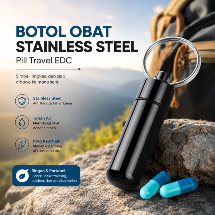 Botol Obat Pill Travel EDC Tahan Air - JS207