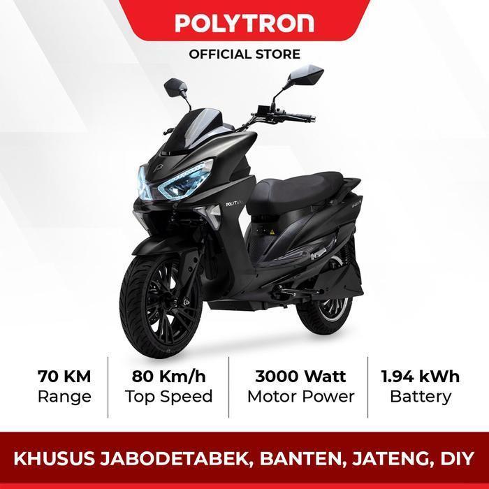 Promo Promo SUBSIDI POLYTRON Fox S Electric Sepeda Motor Listrik - OTR JABODETABEK - Midnight Black 