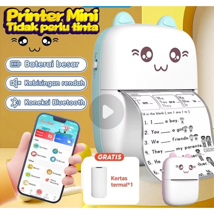 Mini Cute Thermal Printer Bluetooth Portable Label Printer Picture Foto Receipt Bare Memo Printer