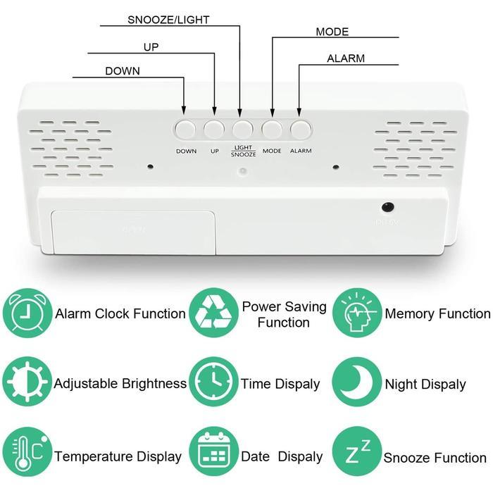 ykP Jam Meja Digital Led Weker Table Tidur Digital Alarm Clock GH-071