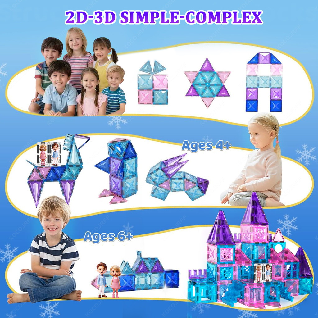 Boys and Girls Magneti Tiles Toy, hildren's Magneti Building astle Magneti Tiles, thday and Holiday