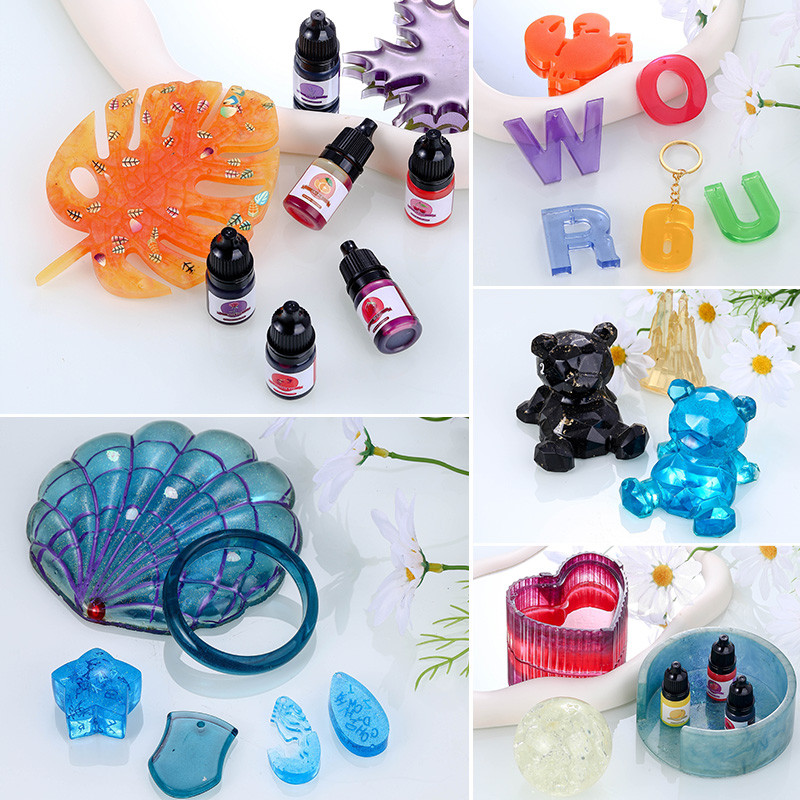 Epoxy Resin Color Pigment 24 Vivid Colors Liquid Epoxy Pigment Highly Concentrated Translucent Resin