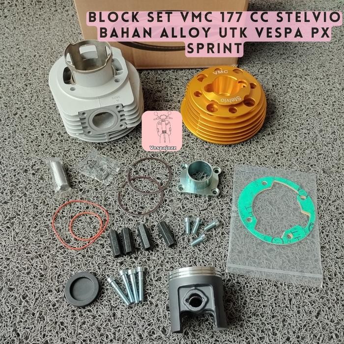 Blok Set VMC 177 cc Stelvio Bahan Alloy Utk Vespa PX Sprint