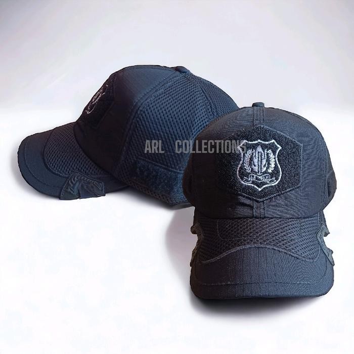 ArlC topi tactical coak combinasi hitam security satpam base ball caps velcro ripstop cotton double