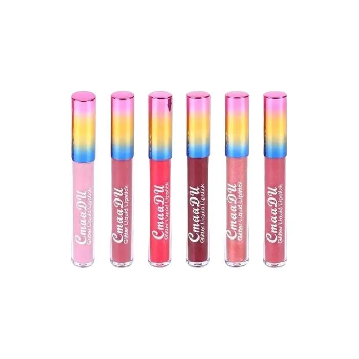 New ORIGINAL CMAADU Glitter Lipstik Tahan Air Tahan Lama Shimmer Merah Bibir Merah Muda Gloss