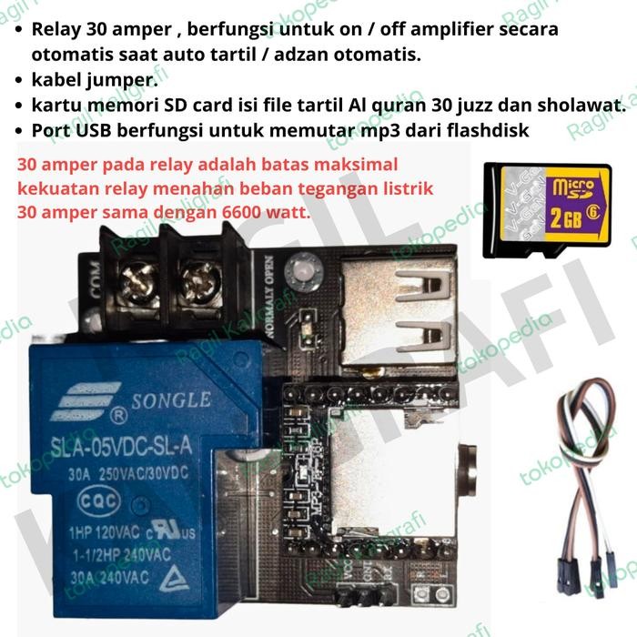 Modul Mp3 Jws Auto Tartil Modul Mp3 Jam Sholat Digital Modul Mp3 Relay