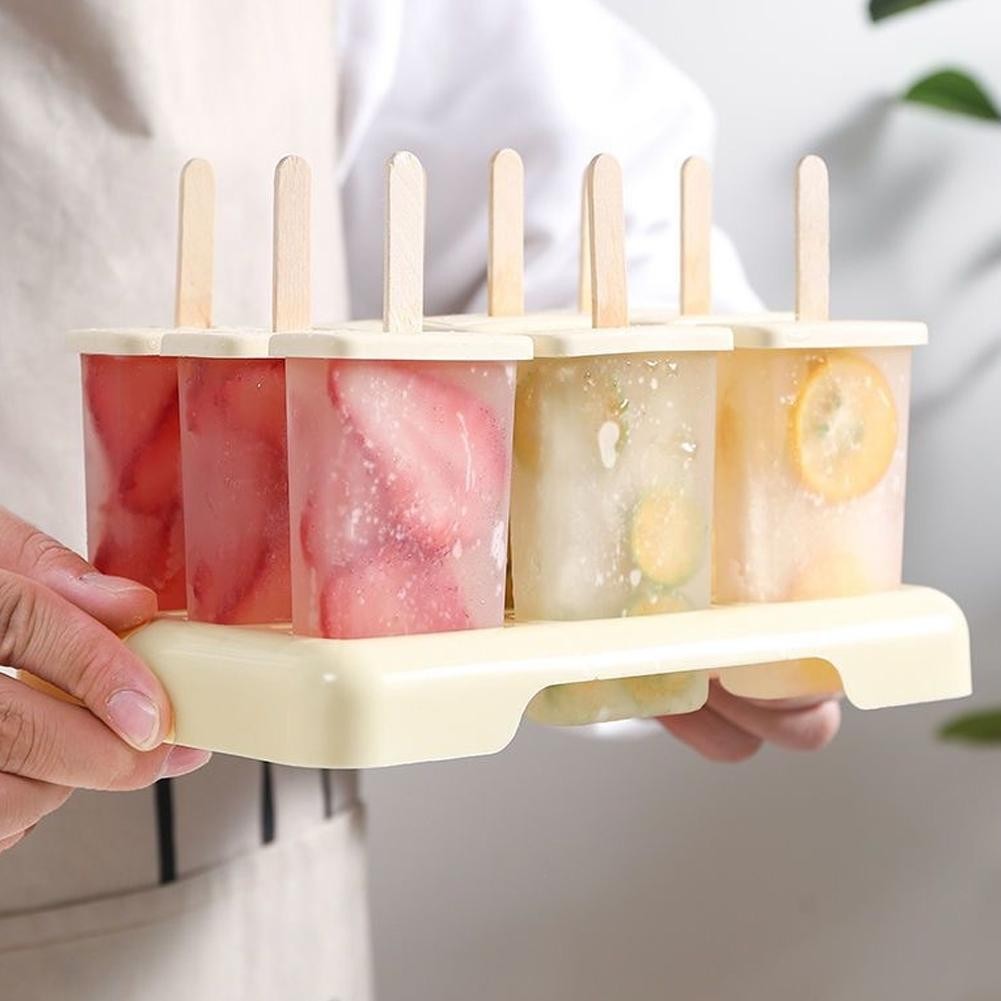 Ice Cream Popsicle Mold Tray DIY Ice Cream Machine Juice Ice Stick with Box Maker Freezer Homemade