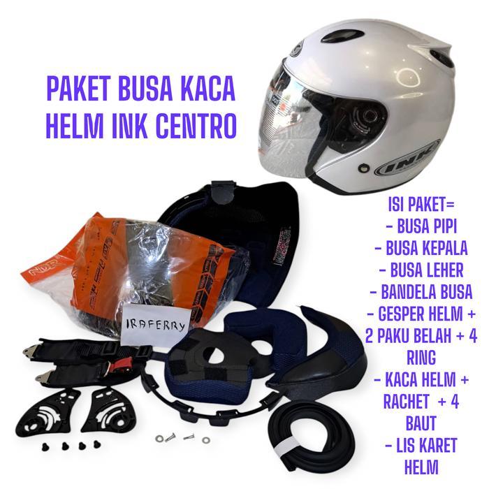 ORIGINAL busa helm ink centro + karet helm + kaca bening anti gores coating READY STOCK
