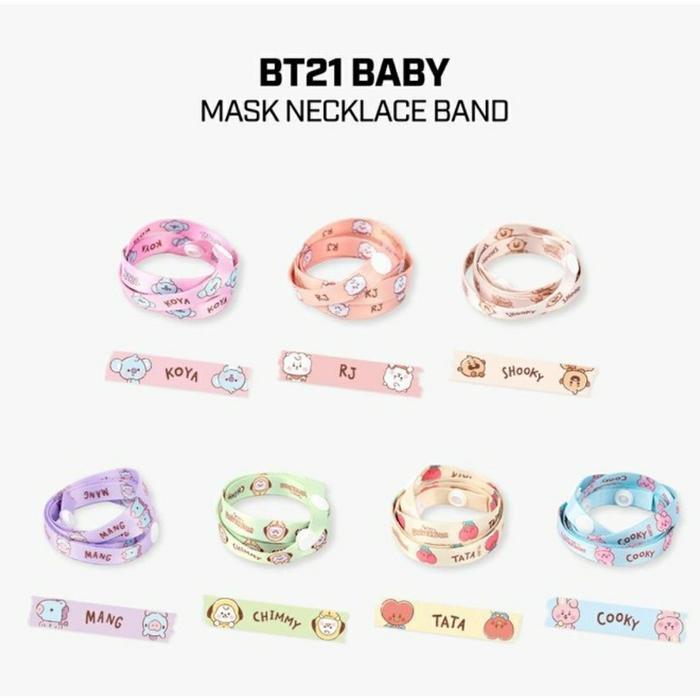 BT21 Line Friends Baby Mask Necklace Band Strap Mask