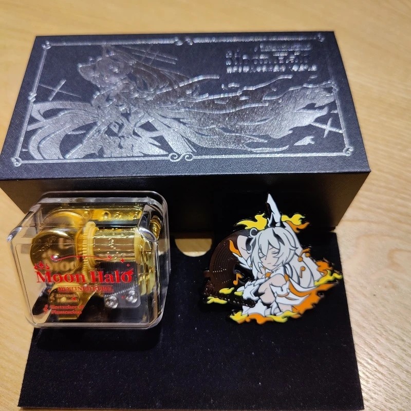 Re-engraving Honkai Impact 3 Music Box With Kiana Kaslana Badge Moon Halo Figure Collection Model Do
