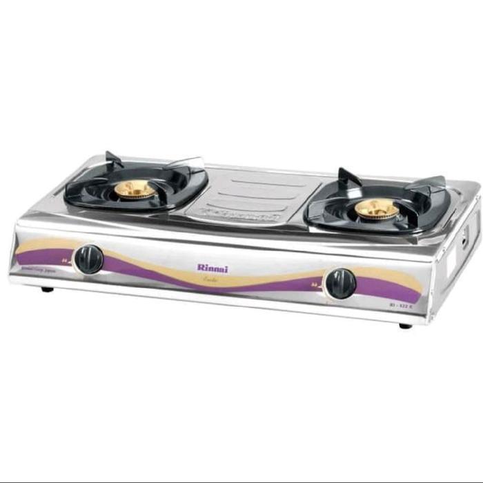 Kompor Gas Rinnai Ri -522E 2Tungku Stenlis