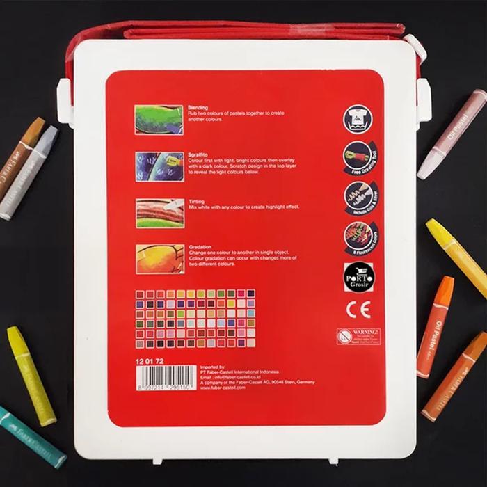 rttk- Faber Castell Crayon Oil Pastel 72 Warna Hexagonal Pensil Warna Krayon Faber Castel
